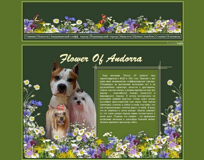 Сайт розплідника &ldquo;Flower Of Andorra&rdquo;